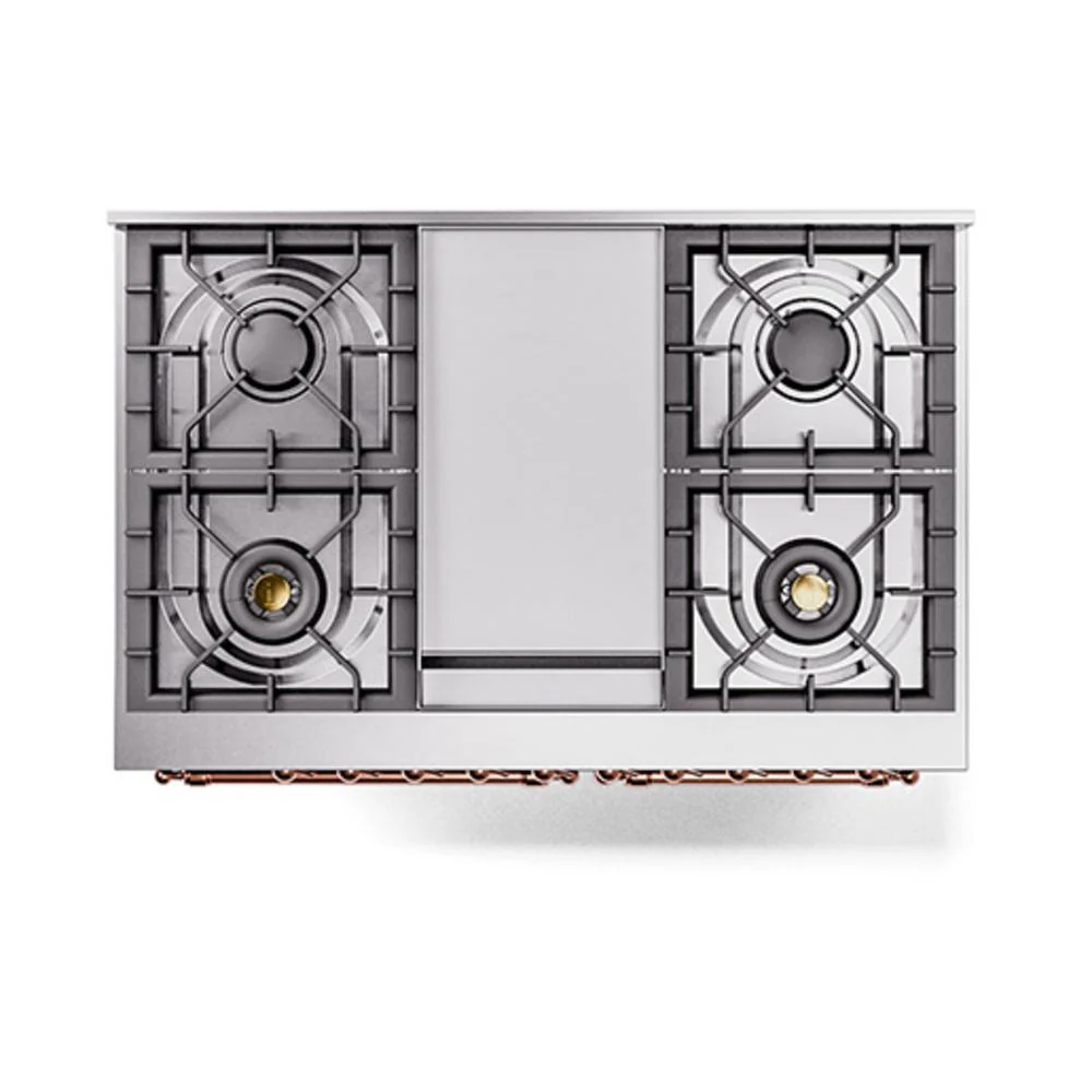 Ilve UND40FQNMPBKPLP Ilve Und40Fqnmpbkplp Nostalgie Ii Noblesse 40" Dual Fuel Range (Liquid Propane, Solid Door, Glossy Black, Copper) - Image 3