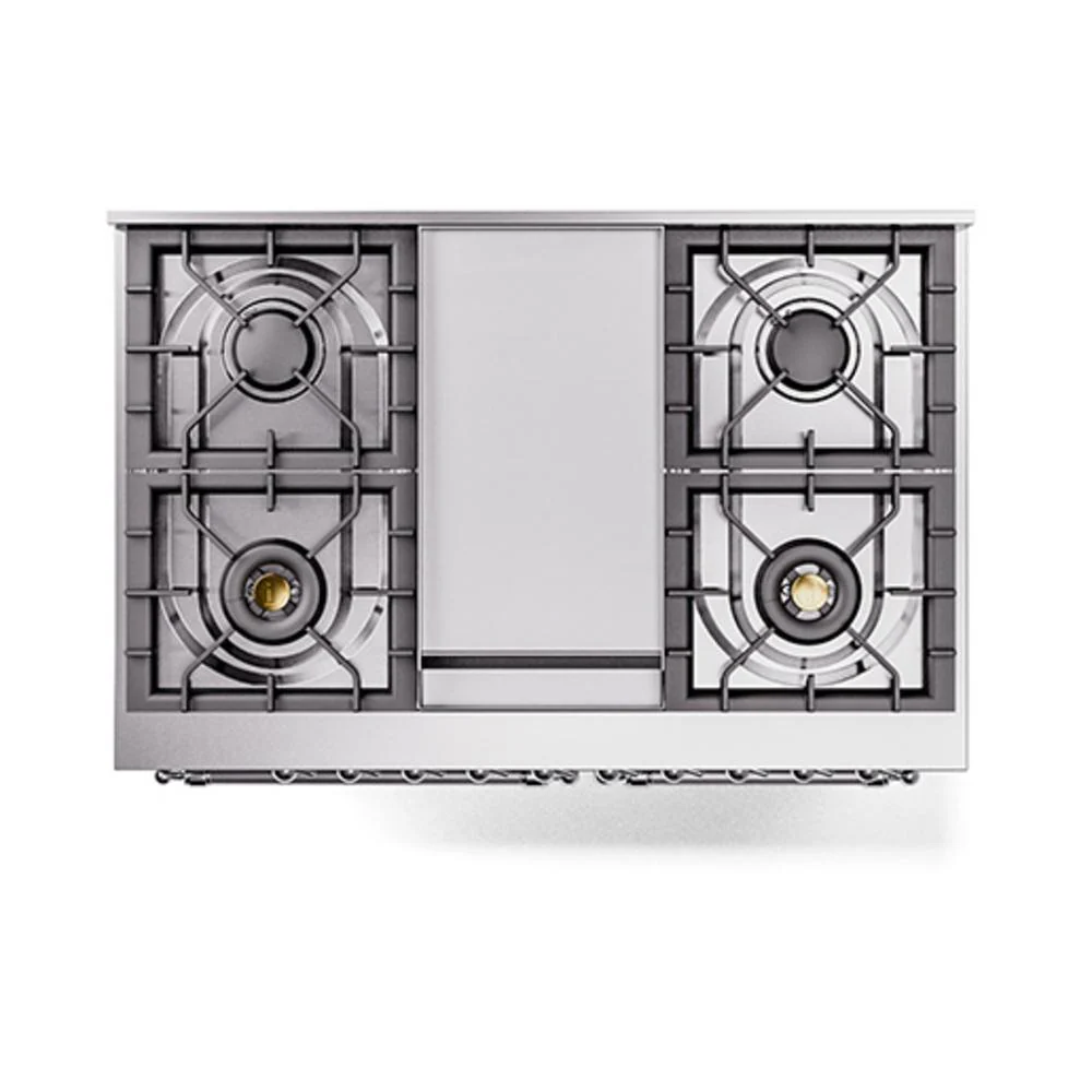 Ilve UND40FQNMPSSCLP Ilve Und40Fqnmpssclp Nostalgie Ii Noblesse 40" Dual Fuel Range (Liquid Propane, Solid Door, Stainless Steel, Chrome) - Image 3