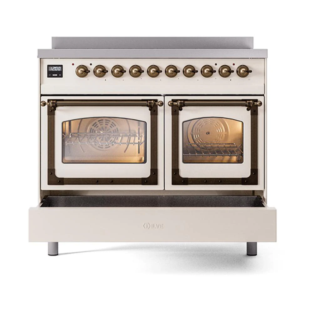Ilve UNDI406NMPAWB Ilve Undi406Nmpawb Nostalgie Ii Noblesse 40" Induction Range (Triple Glass Door, Antique White, Burnished) - Image 6