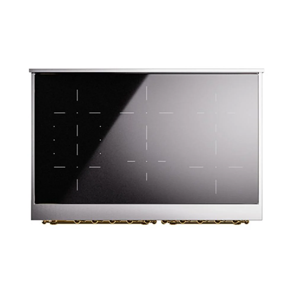 Ilve UNDI406NMPAWG Ilve Undi406Nmpawg Nostalgie Ii Noblesse 40" Induction Range (Triple Glass Door, Antique White, Brass) - Image 8