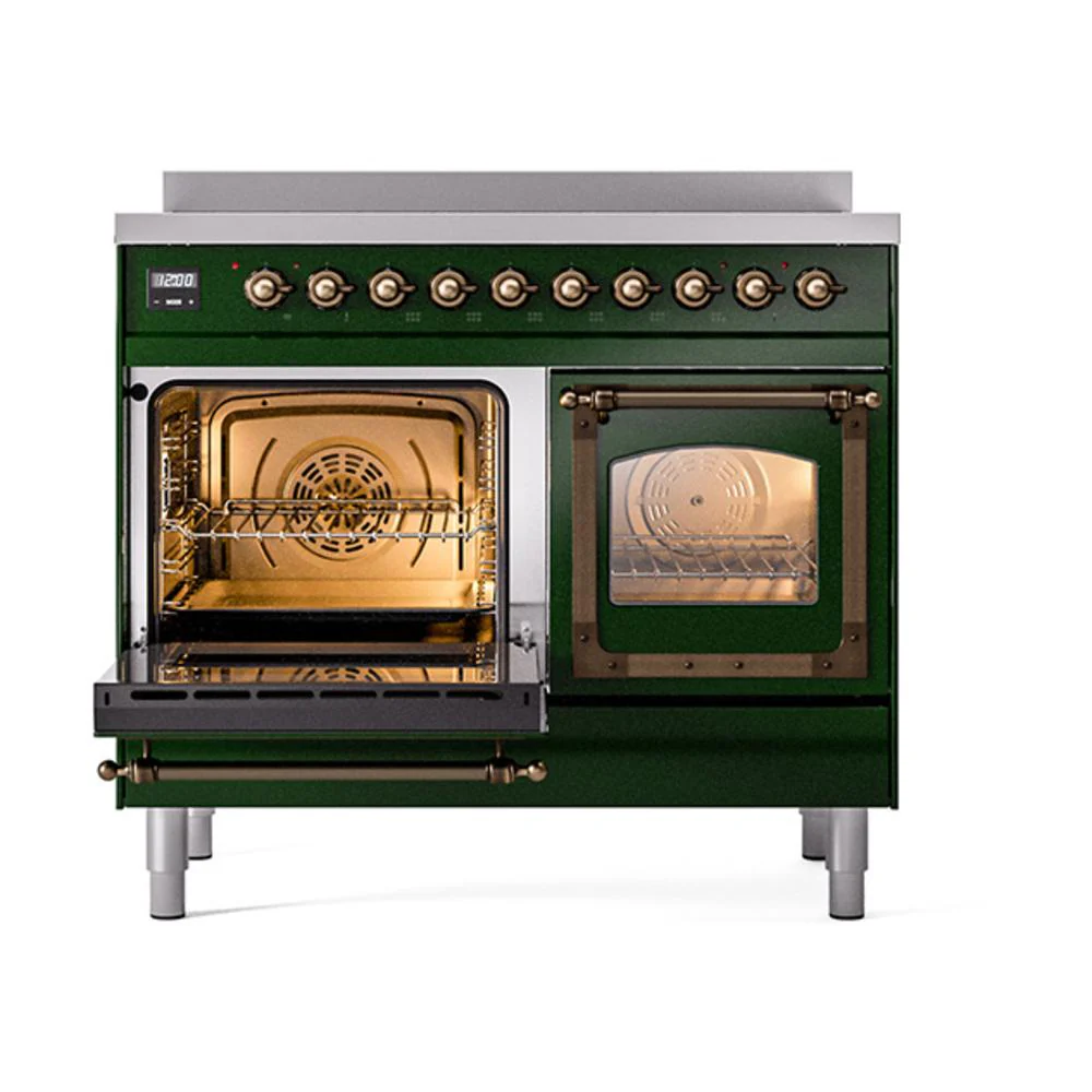 Ilve UNDI406NMPEGB Ilve Undi406Nmpegb Nostalgie Ii Noblesse 40" Induction Range (Triple Glass Door, Emerald Green, Burnished) - Image 4