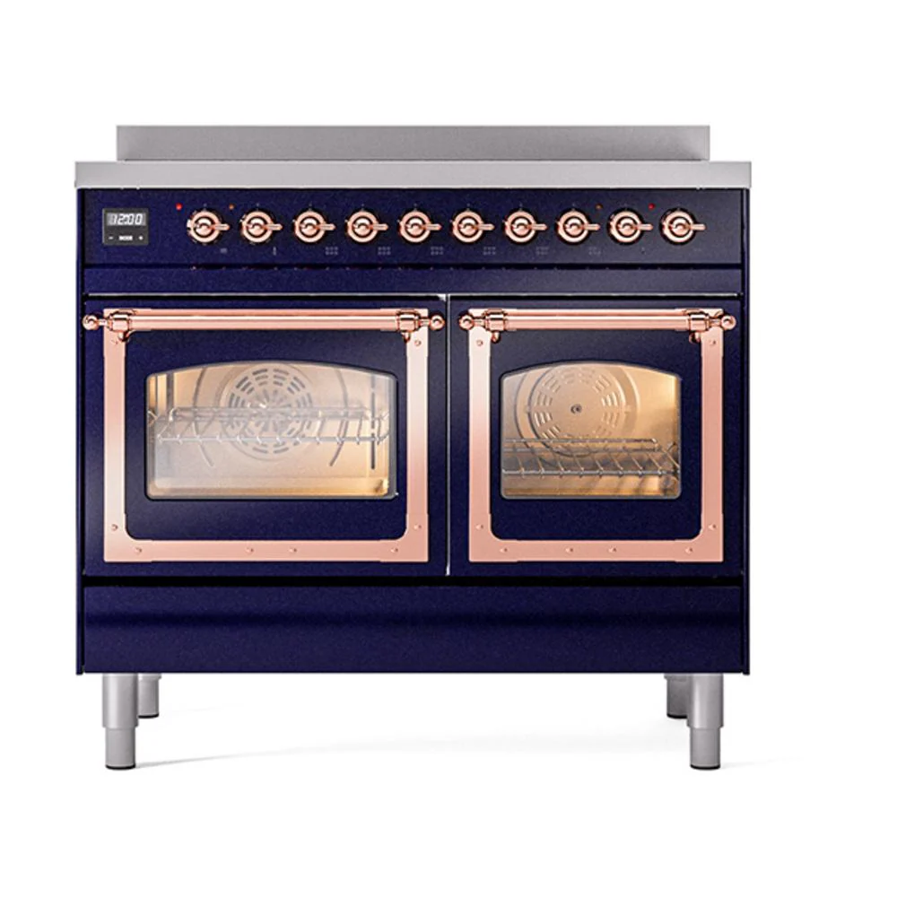 Ilve UNDI406NMPMBP Ilve Undi406Nmpmbp Nostalgie Ii Noblesse 40" Induction Range (Triple Glass Door, Midnight Blue, Copper) - Image 2