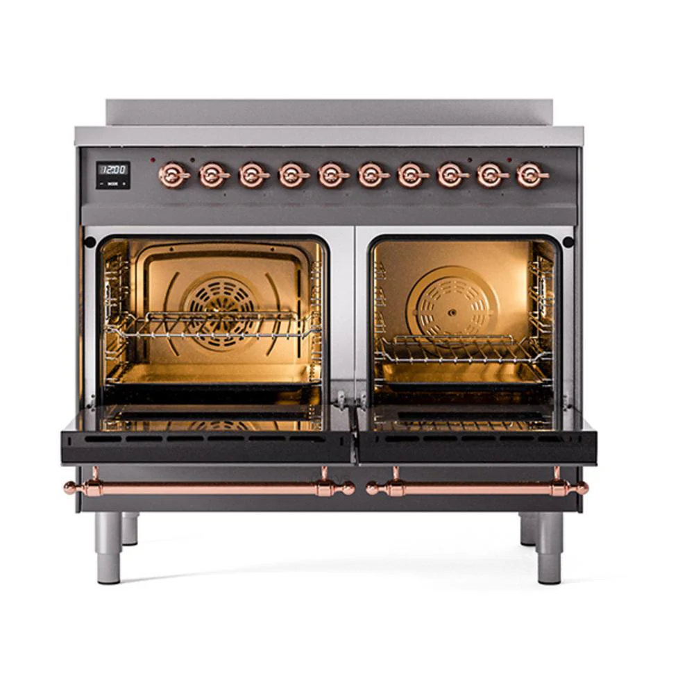 Ilve UNDI406NMPMGP Ilve Undi406Nmpmgp Nostalgie Ii Noblesse 40" Induction Range (Triple Glass Door, Graphite Matte, Copper) - Image 3