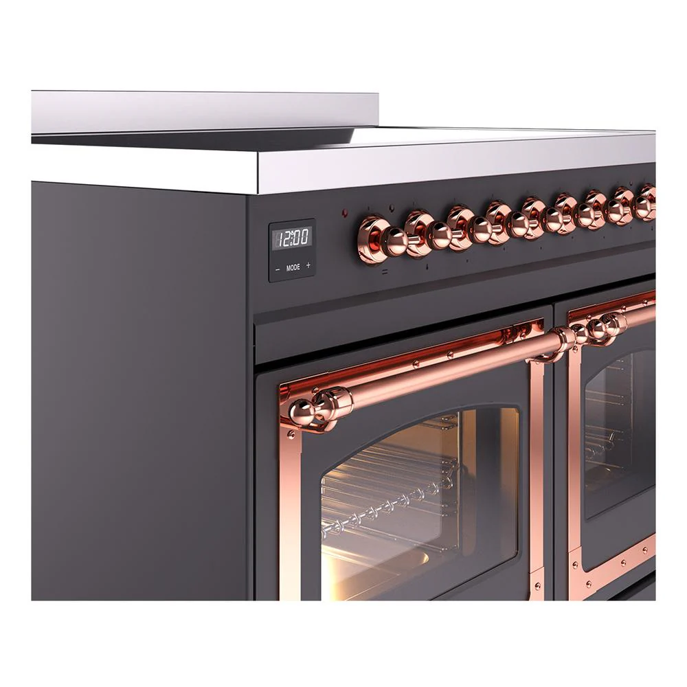 Ilve UNDI406NMPMGP Ilve Undi406Nmpmgp Nostalgie Ii Noblesse 40" Induction Range (Triple Glass Door, Graphite Matte, Copper) - Image 7