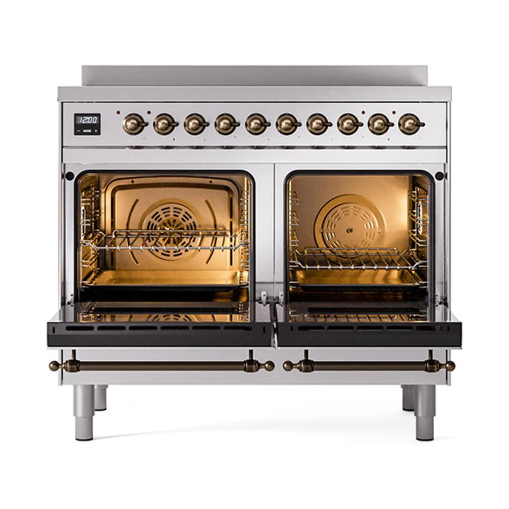 Ilve UNDI406NMPSSB Ilve Undi406Nmpssb Nostalgie Ii Noblesse 40" Induction Range (Triple Glass Door, Stainless Steel, Burnished) - Image 3