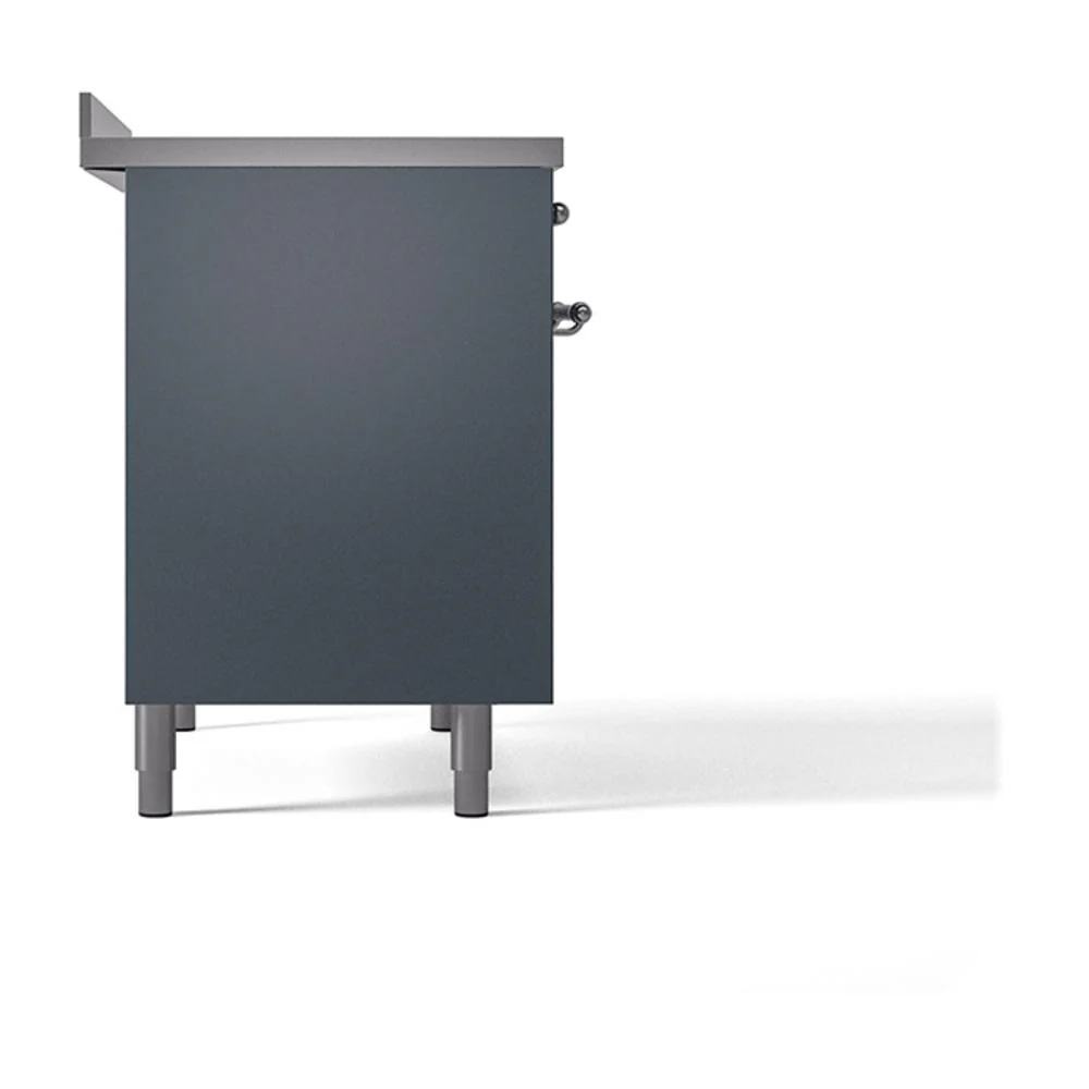 Ilve UNDI406QNMPBGC Ilve Undi406Qnmpbgc Nostalgie Ii Noblesse 40" Induction Range (Solid Door, Blue Grey, Chrome) - Image 4