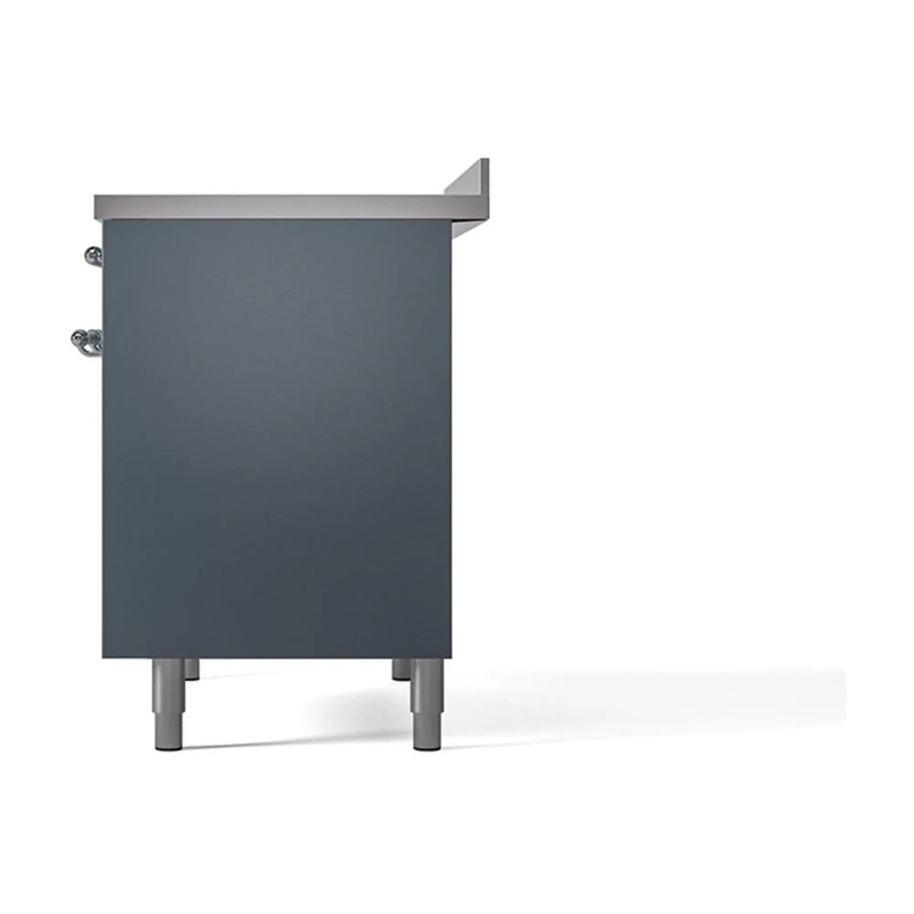 Ilve UNDI406QNMPBGC Ilve Undi406Qnmpbgc Nostalgie Ii Noblesse 40" Induction Range (Solid Door, Blue Grey, Chrome) - Image 5