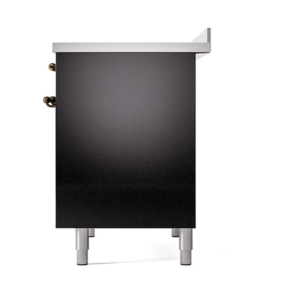 Ilve UNDI406QNMPBKB Ilve Undi406Qnmpbkb Nostalgie Ii Noblesse 40" Induction Range (Solid Door, Glossy Black, Burnished) - Image 5