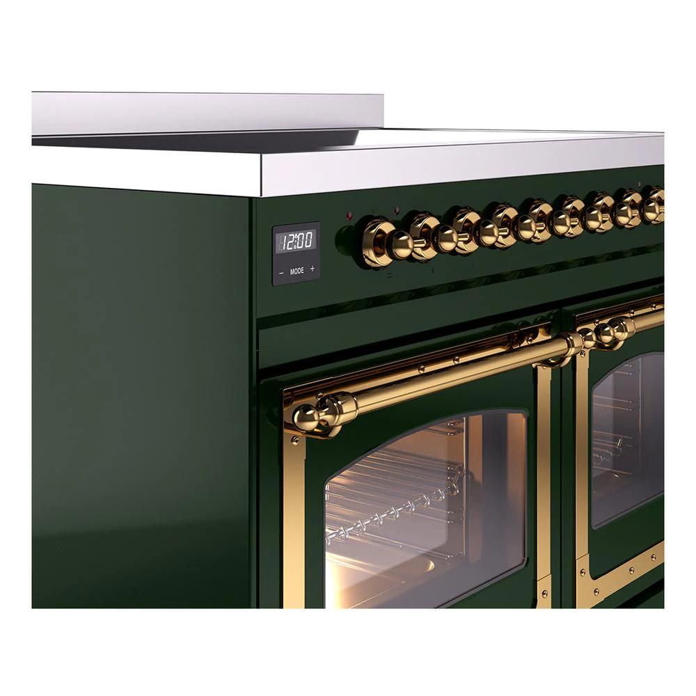 Ilve UNDI406QNMPEGG Ilve Undi406Qnmpegg Nostalgie Ii Noblesse 40" Induction Range (Solid Door, Emerald Green, Brass) - Image 2