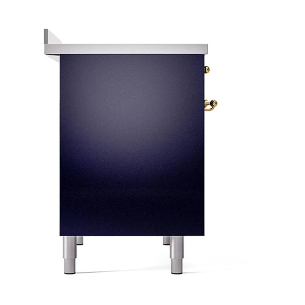 Ilve UNDI406QNMPMBG Ilve Undi406Qnmpmbg Nostalgie Ii Noblesse 40" Induction Range (Solid Door, Midnight Blue, Brass) - Image 4
