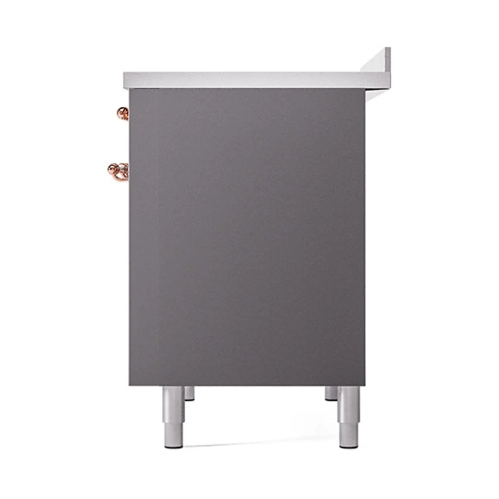 Ilve UNDI406QNMPMGP Ilve Undi406Qnmpmgp Nostalgie Ii Noblesse 40" Induction Range (Solid Door, Graphite Matte, Copper) - Image 5