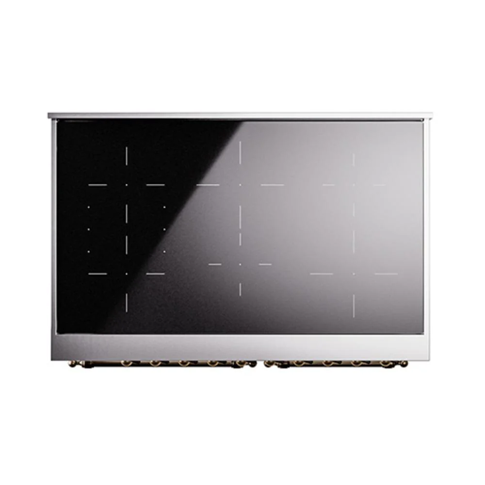 Ilve UNDI406QNMPWHB Ilve Undi406Qnmpwhb Nostalgie Ii Noblesse 40" Induction Range (Solid Door, White, Burnished) - Image 3