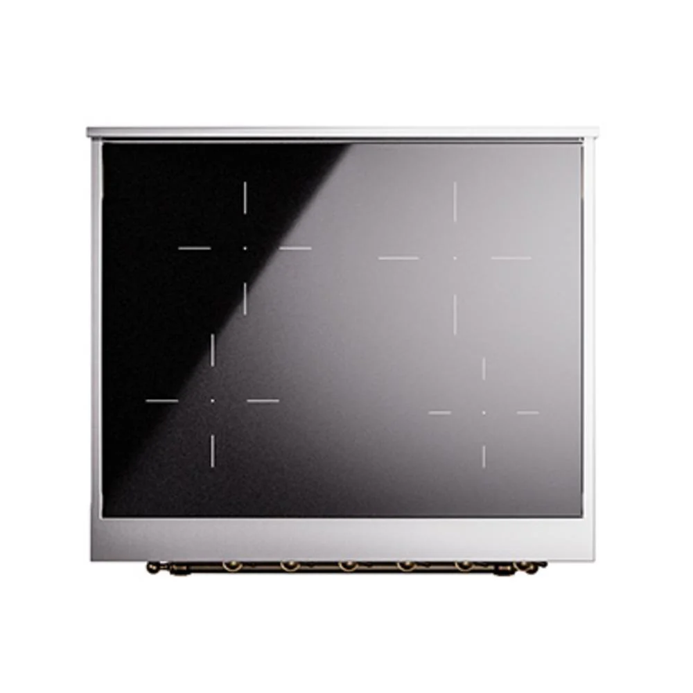 Ilve UNI304QNMPBKB Ilve Uni304Qnmpbkb Nostalgie Ii Noblesse 30" Induction Range (Solid Door, Glossy Black, Burnished) - Image 3