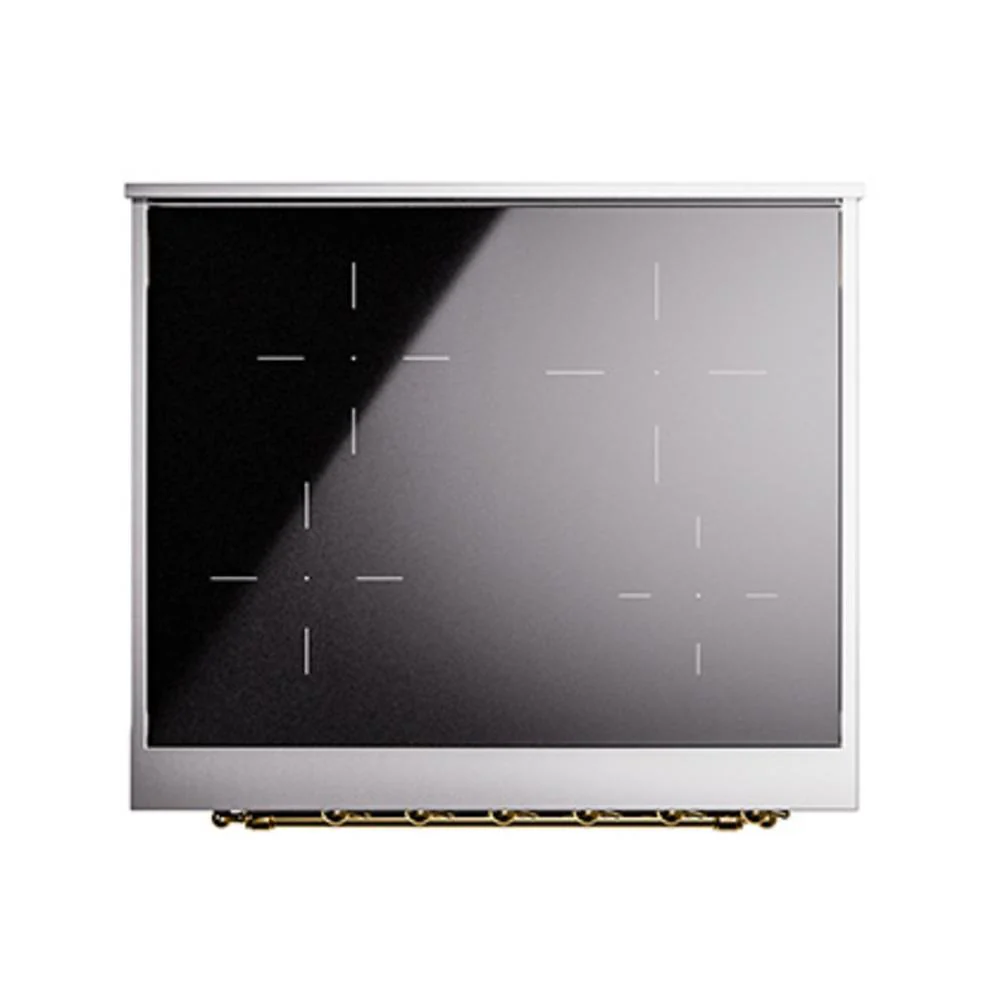 Ilve UNI304QNMPBUG Ilve Uni304Qnmpbug Nostalgie Ii Noblesse 30" Induction Range (Solid Door, Burgundy, Brass) - Image 3