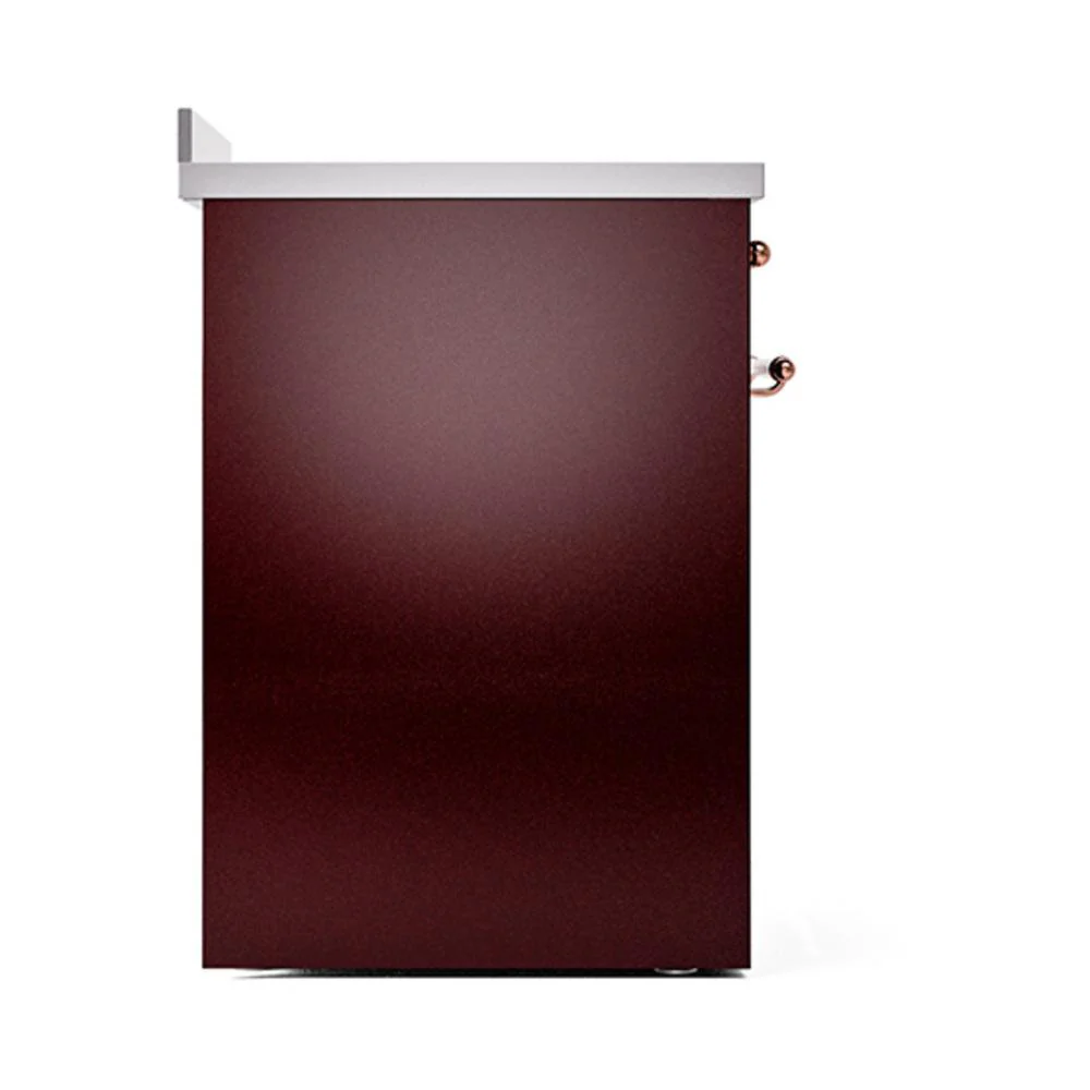 Ilve UNI304QNMPBUG Ilve Uni304Qnmpbug Nostalgie Ii Noblesse 30" Induction Range (Solid Door, Burgundy, Brass) - Image 4