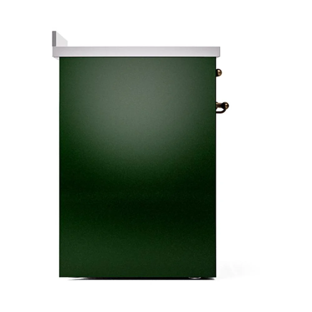 Ilve UNI304QNMPEGB Ilve Uni304Qnmpegb Nostalgie Ii Noblesse 30" Induction Range (Solid Door, Emerald Green, Burnished) - Image 4