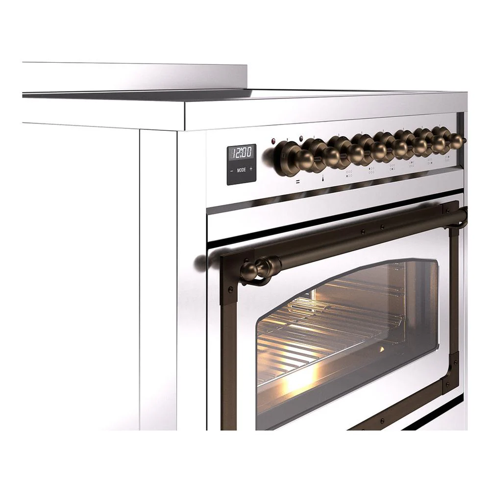 Ilve UNI366NMPSSB Ilve Uni366Nmpssb Nostalgie Ii Noblesse 36" Induction Range (Triple Glass Door, Stainless Steel, Burnished) - Image 5