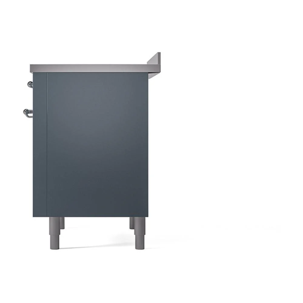 Ilve UNI366QNMPBGC Ilve Uni366Qnmpbgc Nostalgie Ii Noblesse 36" Induction Range (Solid Door, Blue Grey, Chrome) - Image 5