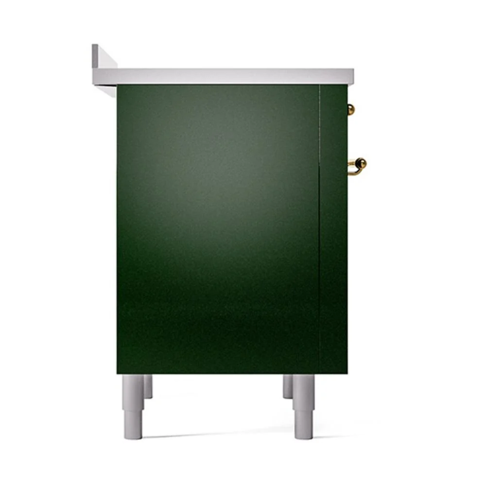 Ilve UNI366QNMPEGG Ilve Uni366Qnmpegg Nostalgie Ii Noblesse 36" Induction Range (Solid Door, Emerald Green, Brass) - Image 4