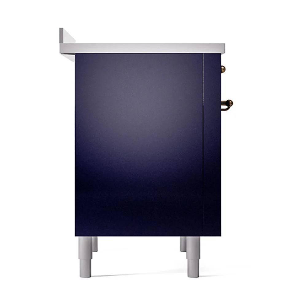 Ilve UNI366QNMPMBB Ilve Uni366Qnmpmbb Nostalgie Ii Noblesse 36" Induction Range (Solid Door, Midnight Blue, Burnished) - Image 4