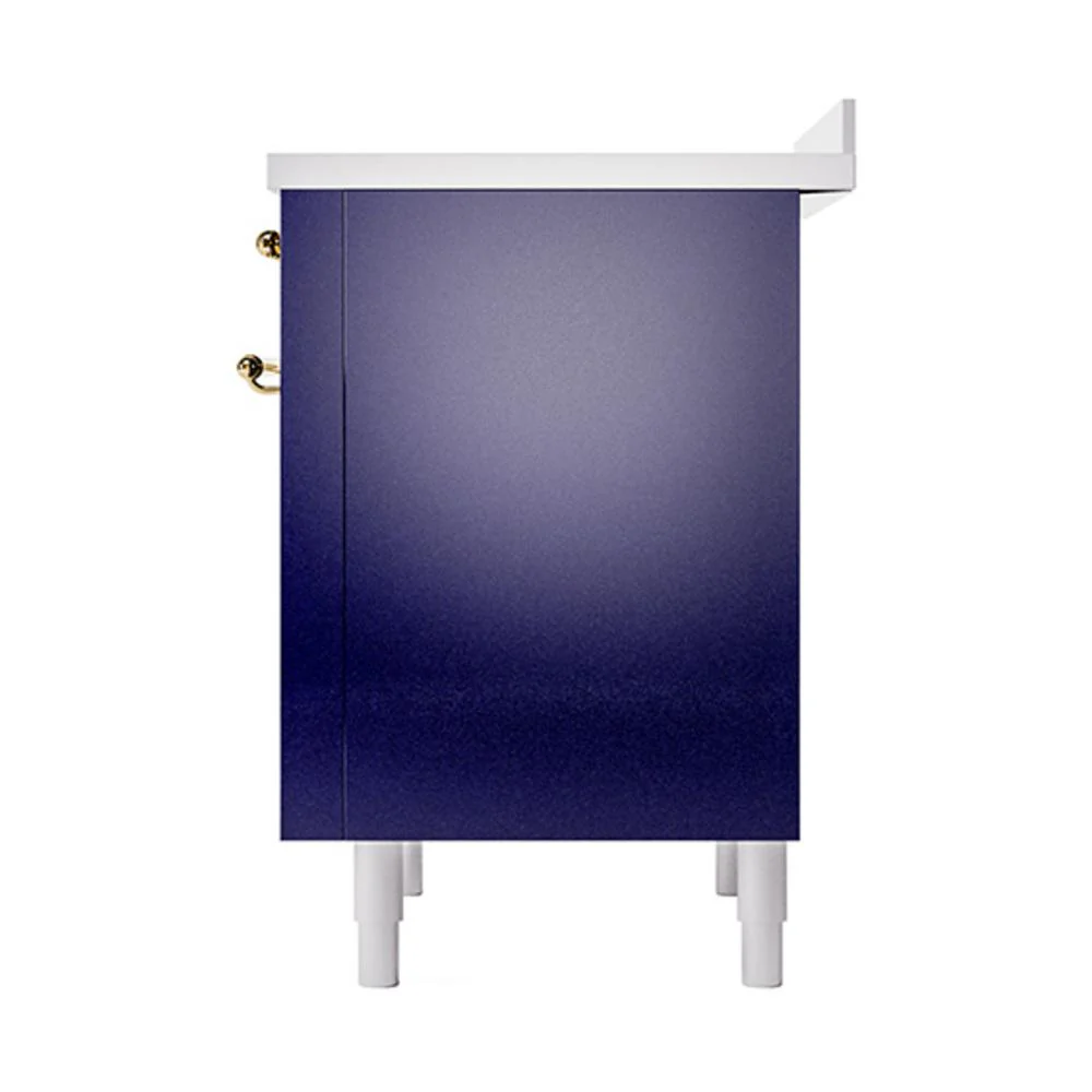 Ilve UNI366QNMPMBG Ilve Uni366Qnmpmbg Nostalgie Ii Noblesse 36" Induction Range (Solid Door, Midnight Blue, Brass) - Image 5