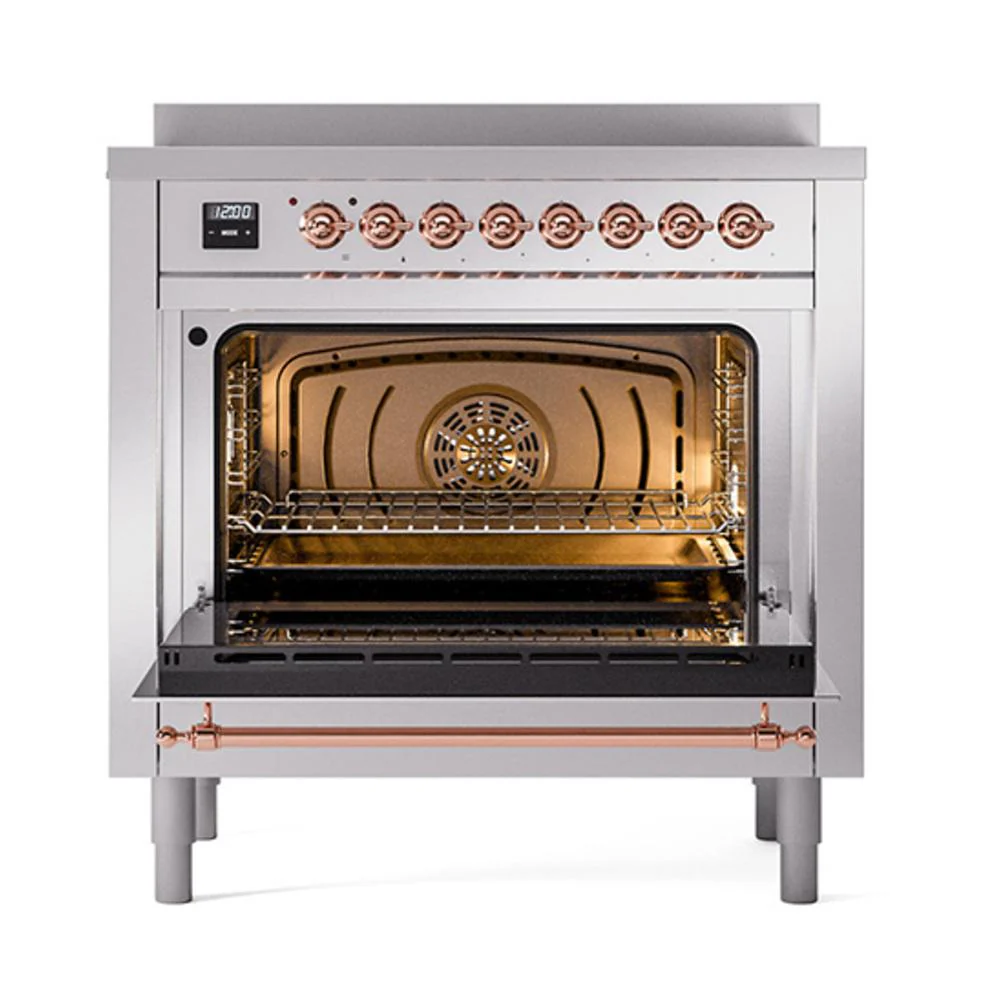 Ilve UNI366QNMPSSP Ilve Uni366Qnmpssp Nostalgie Ii Noblesse 36" Induction Range (Solid Door, Stainless Steel, Copper) - Image 2
