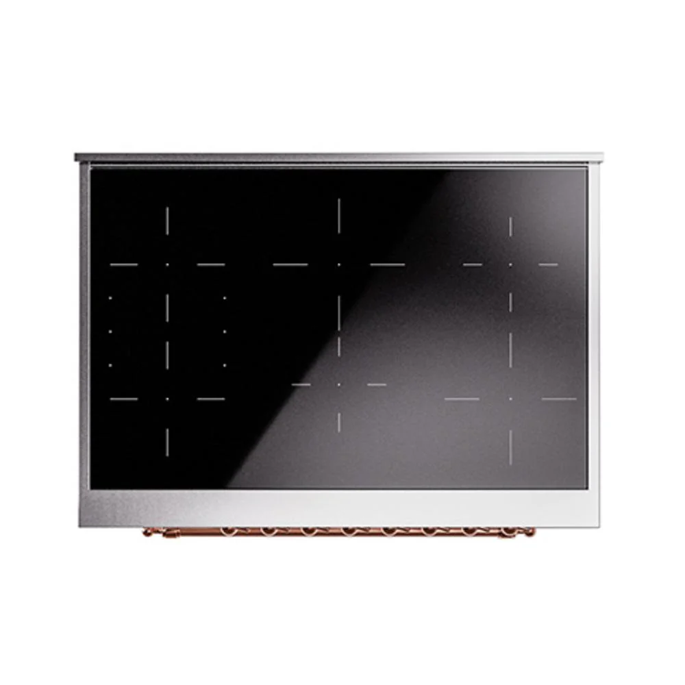 Ilve UNI366QNMPWHP Ilve Uni366Qnmpwhp Nostalgie Ii Noblesse 36" Induction Range (Solid Door, White, Copper) - Image 3