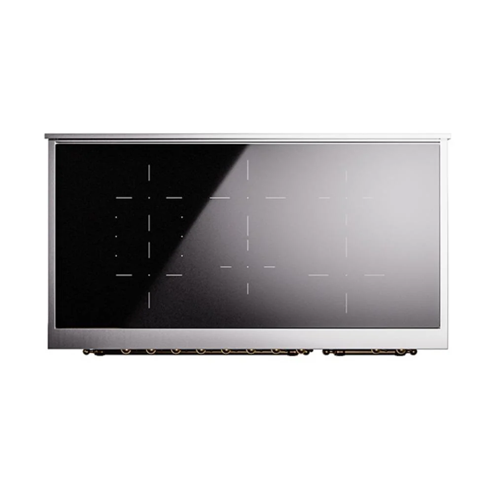 Ilve UNI486NMPBKB Ilve Uni486Nmpbkb Nostalgie Ii Noblesse 48" Induction Range (Triple Glass Door, Glossy Black, Burnished) - Image 8