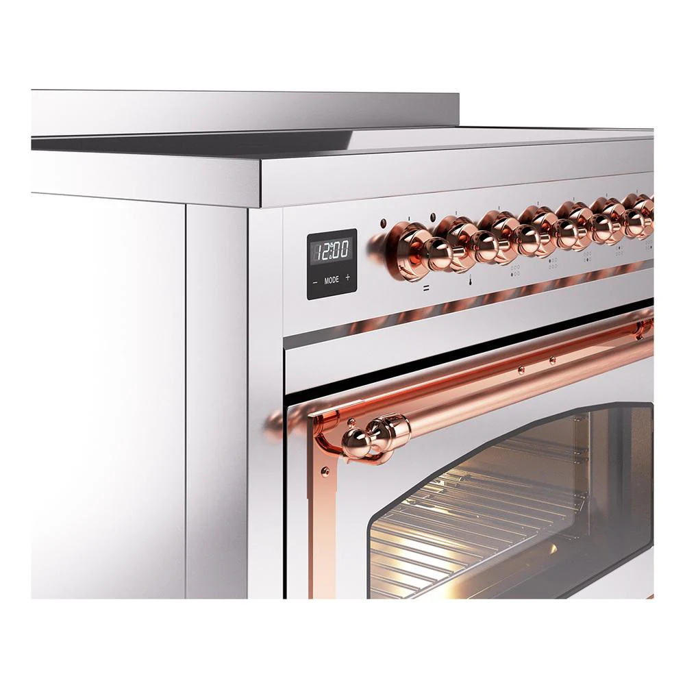 Ilve UNI486NMPSSP Ilve Uni486Nmpssp Nostalgie Ii Noblesse 48" Induction Range (Triple Glass Door, Stainless Steel, Copper) - Image 7
