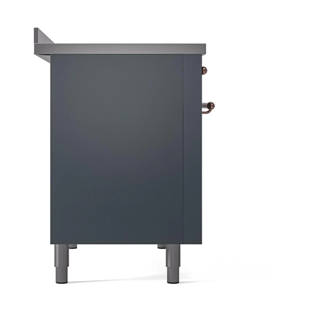 Ilve UNI486QNMPBGP Ilve Uni486Qnmpbgp Nostalgie Ii Noblesse 48" Induction Range (Solid Door, Blue Grey, Copper) - Image 4