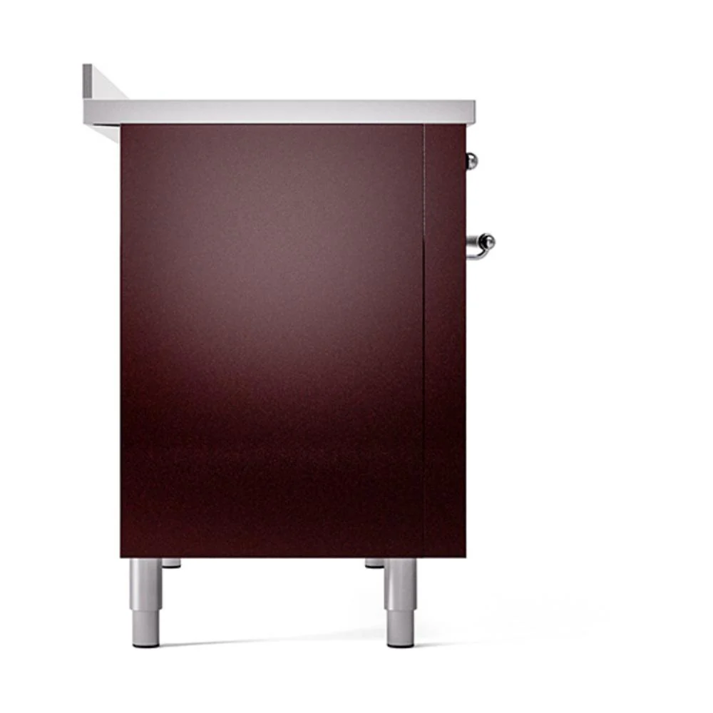 Ilve UNI486QNMPBUC Ilve Uni486Qnmpbuc Nostalgie Ii Noblesse 48" Induction Range (Solid Door, Burgundy, Chrome) - Image 4