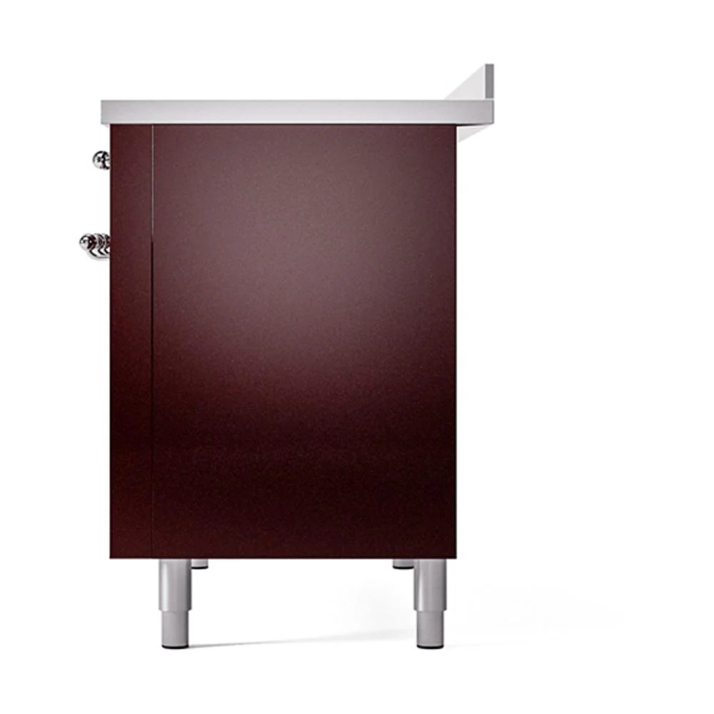 Ilve UNI486QNMPBUC Ilve Uni486Qnmpbuc Nostalgie Ii Noblesse 48" Induction Range (Solid Door, Burgundy, Chrome) - Image 5
