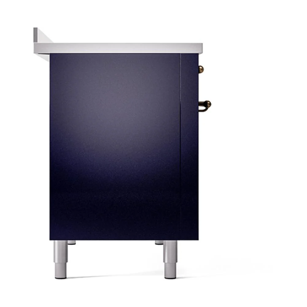 Ilve UNI486QNMPMBB Ilve Uni486Qnmpmbb Nostalgie Ii Noblesse 48" Induction Range (Solid Door, Midnight Blue, Burnished) - Image 4