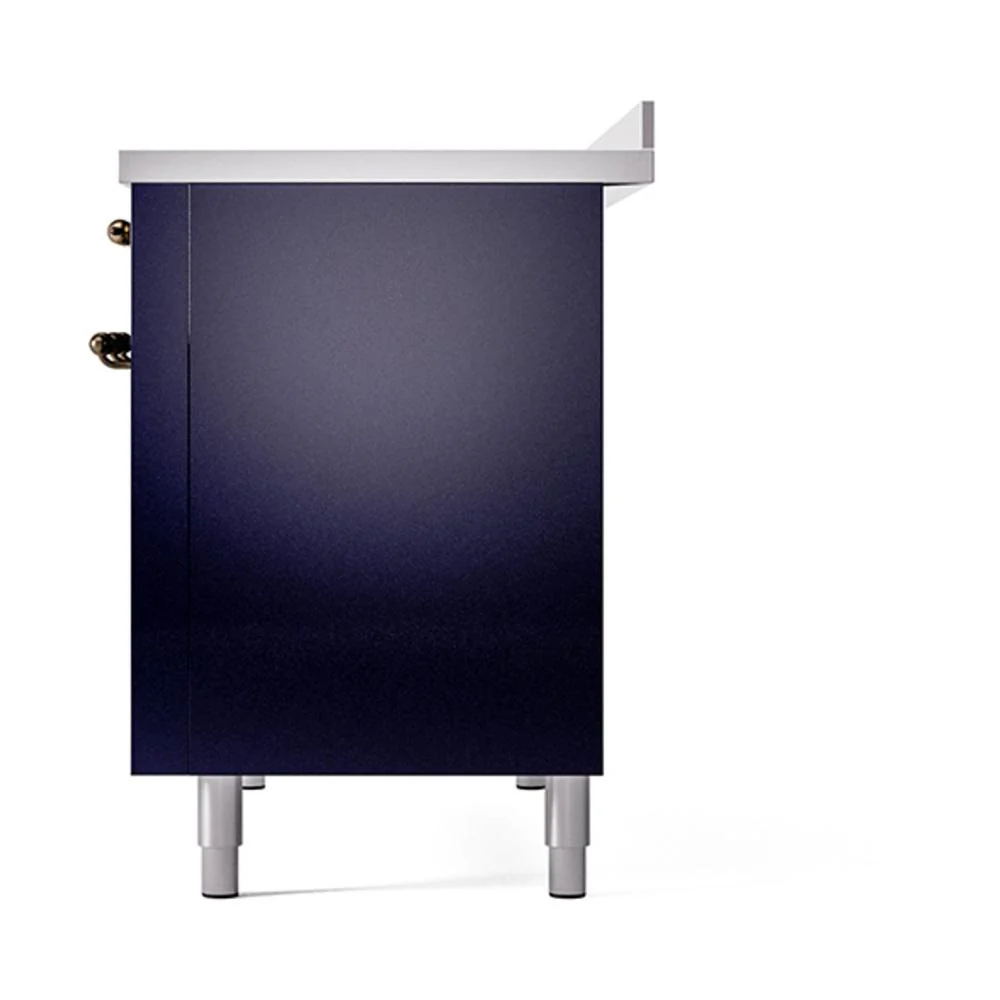 Ilve UNI486QNMPMBB Ilve Uni486Qnmpmbb Nostalgie Ii Noblesse 48" Induction Range (Solid Door, Midnight Blue, Burnished) - Image 5