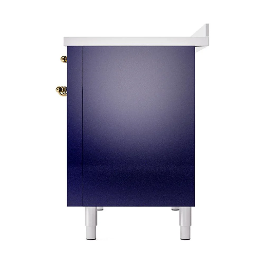 Ilve UNI486QNMPMBG Ilve Uni486Qnmpmbg Nostalgie Ii Noblesse 48" Induction Range (Solid Door, Midnight Blue, Brass) - Image 5