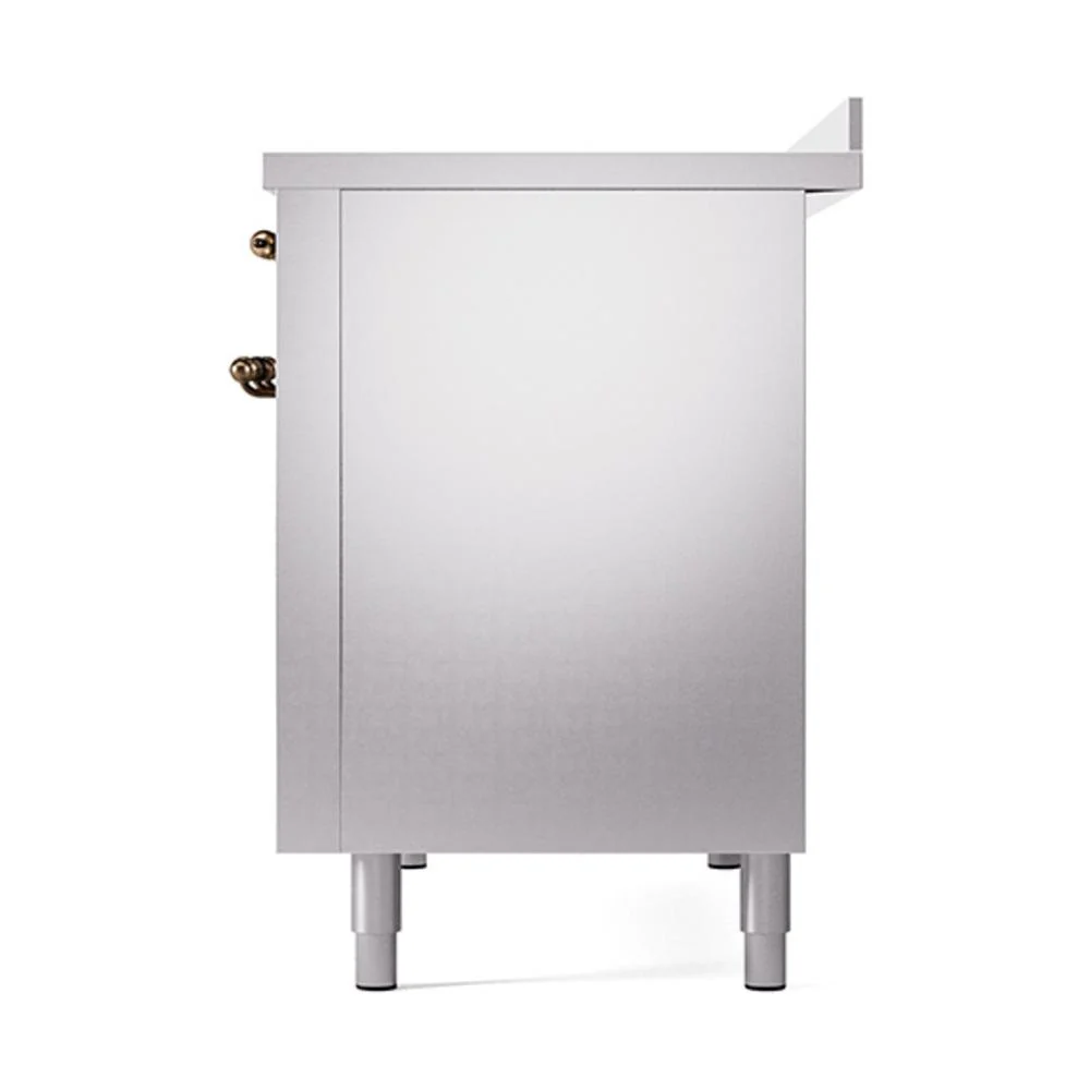 Ilve UNI486QNMPSSB Ilve Uni486Qnmpssb Nostalgie Ii Noblesse 48" Induction Range (Solid Door, Stainless Steel, Burnished) - Image 5