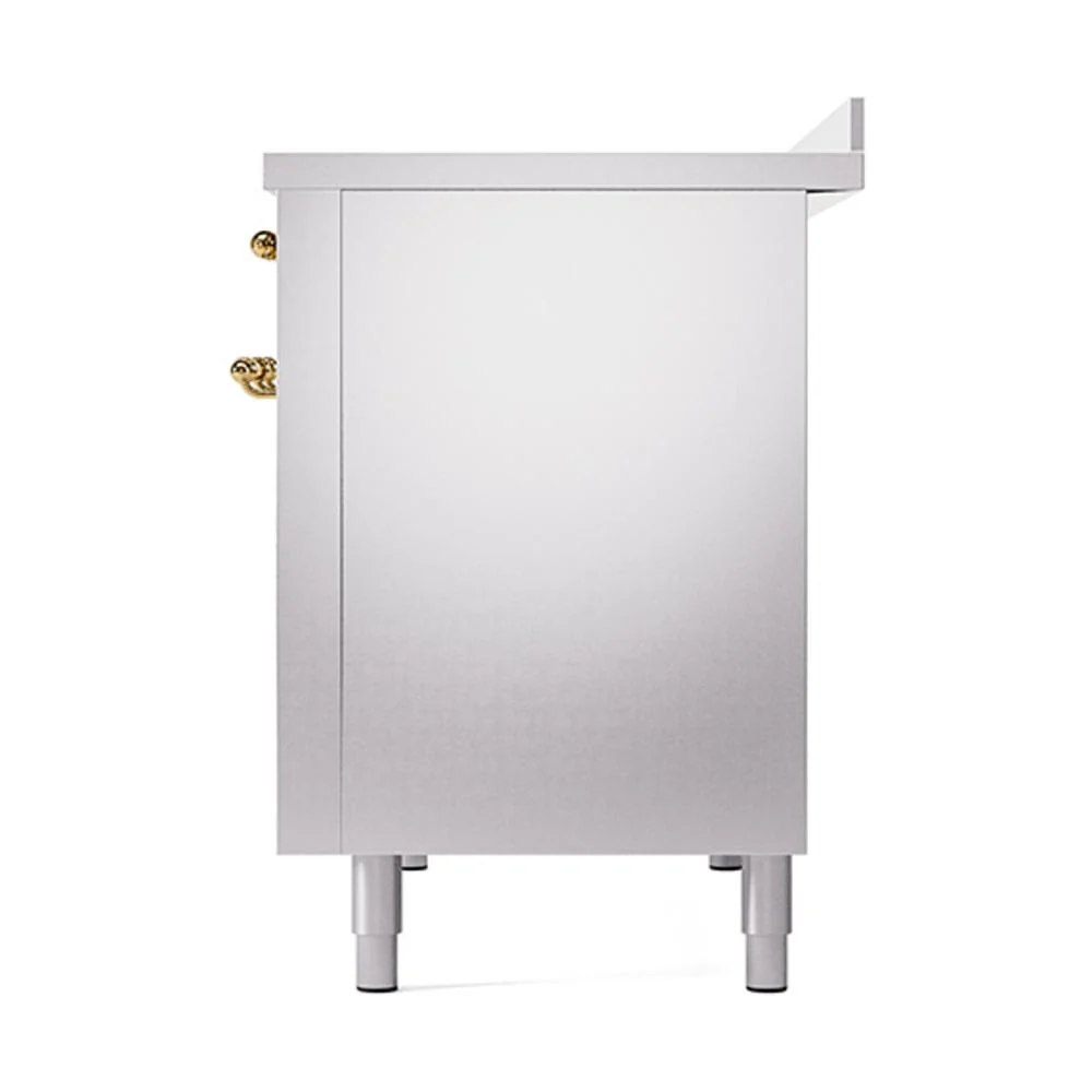 Ilve UNI486QNMPSSG Ilve Uni486Qnmpssg Nostalgie Ii Noblesse 48" Induction Range (Solid Door, Stainless Steel, Brass) - Image 5