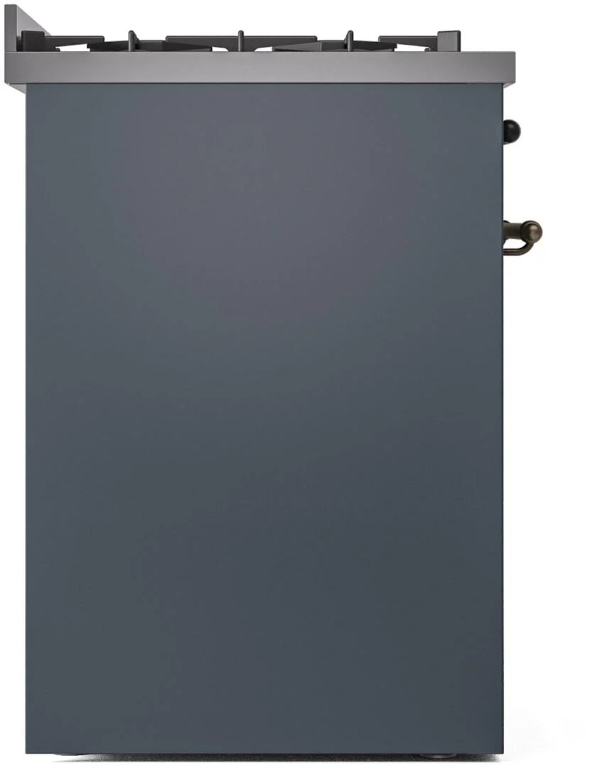 Ilve UP30NMPBGBLP Nostalgie Ii 30 Inch Dual Fuel Liquid Propane Freestanding Range In Blue Grey With Bronze Trim - Image 6