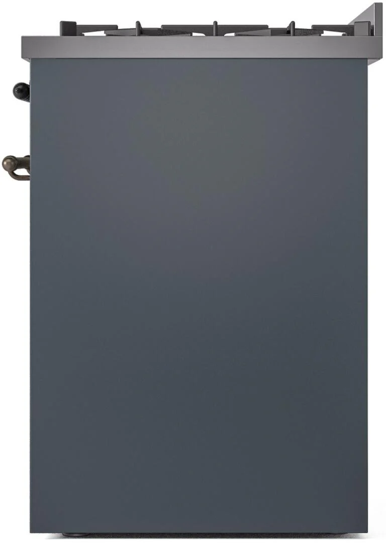 Ilve UP30NMPBGBLP Nostalgie Ii 30 Inch Dual Fuel Liquid Propane Freestanding Range In Blue Grey With Bronze Trim - Image 7