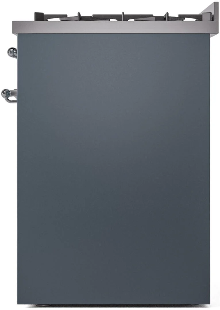 Ilve UP30NMPBGC Nostalgie Ii 30 Inch Dual Fuel Natural Gas Freestanding Range In Blue Grey With Chrome Trim - Image 7