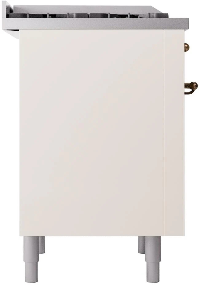 Ilve UP36FNMPAWBLP Nostalgie Ii 36 Inch Dual Fuel Liquid Propane Freestanding Range In Antique White With Bronze Trim - Image 6