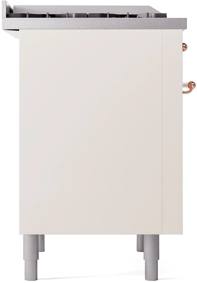 Ilve UP36FNMPAWPLP Nostalgie Ii 36 Inch Dual Fuel Liquid Propane Freestanding Range In Antique White With Copper Trim - Image 6