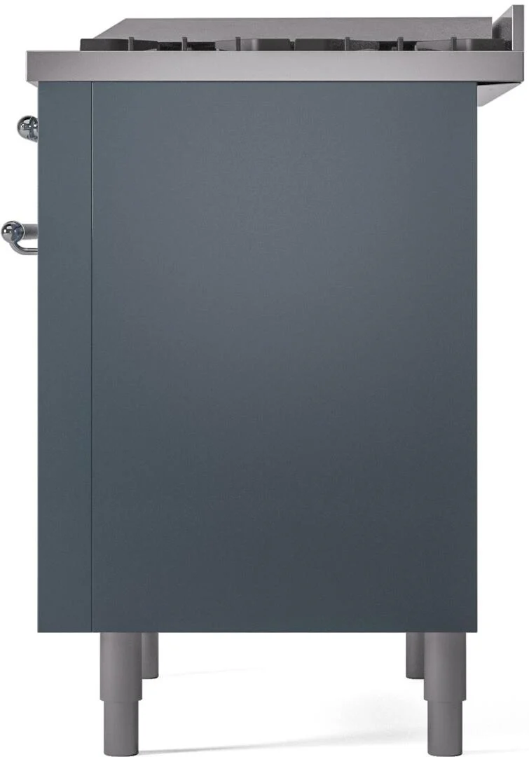 Ilve UP36FNMPBGCLP Nostalgie Ii 36 Inch Dual Fuel Liquid Propane Freestanding Range In Blue Grey With Chrome Trim - Image 7