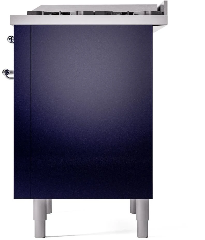 Ilve UP36FNMPMBCLP Nostalgie Ii 36 Inch Dual Fuel Liquid Propane Freestanding Range In Blue With Chrome Trim - Image 7