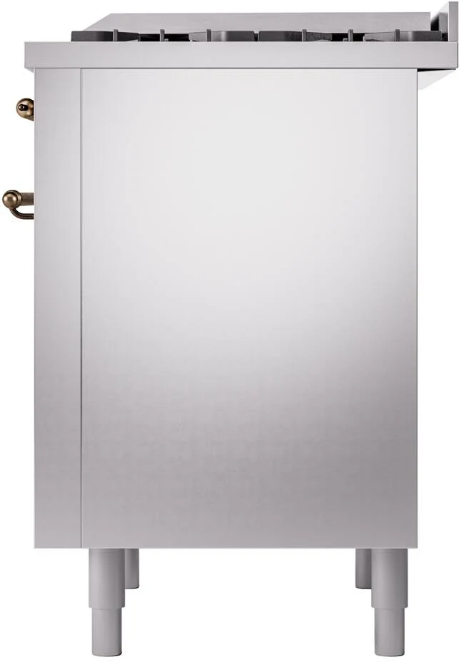 Ilve UP36FNMPSSBLP Nostalgie Ii 36 Inch Dual Fuel Liquid Propane Freestanding Range In Stainless Steel With Bronze Trim - Image 7