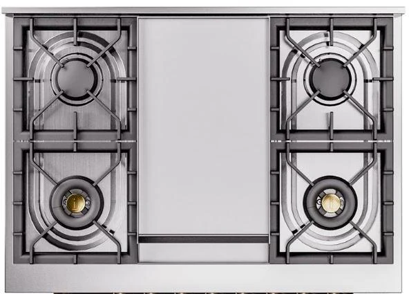 Ilve UP36FNMPWHPLP Nostalgie Ii 36 Inch Dual Fuel Liquid Propane Freestanding Range In White With Copper Trim - Image 8