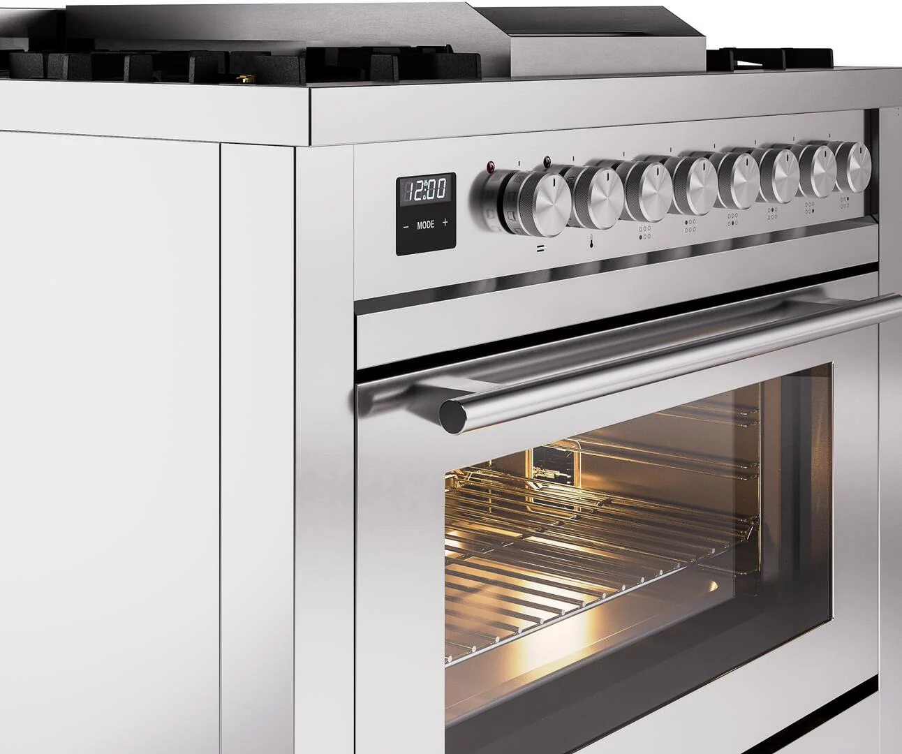 Ilve UP36FWMPSS Professional Plus Ii 36 Inch Dual Fuel Natural Gas Freestanding Range In Stainless Steel With Trim - Image 5