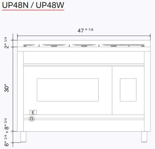 Ilve UP48FNMPBKG Nostalgie Ii 48 Inch Dual Fuel Natural Gas Freestanding Range In Glossy Black With Brass Trim - Image 14