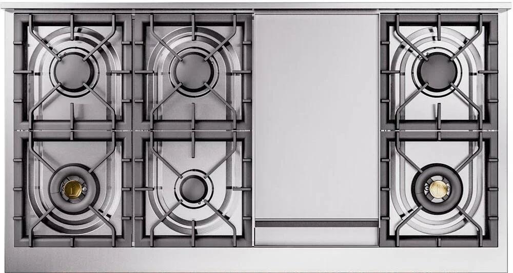 Ilve UP48FNMPEGP Nostalgie Ii 48 Inch Dual Fuel Natural Gas Freestanding Range In Emerald Green With Copper Trim - Image 10