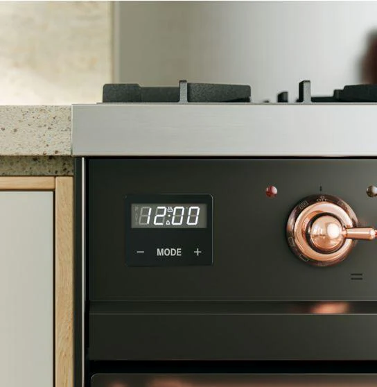 Ilve UP48FNMPMGGLP Nostalgie Ii 48 Inch Dual Fuel Liquid Propane Freestanding Range In Matte Graphite With Brass Trim - Image 11